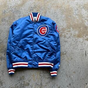 Vintage 80’s Chicago Cubs MLB Stater Diamond Collection Satin Bomber Jacket M